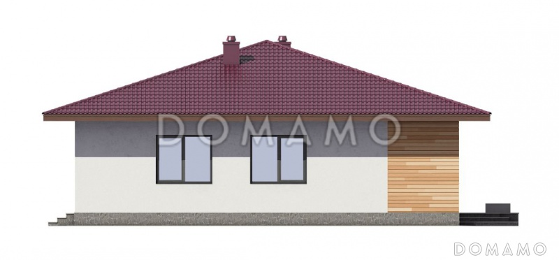 Дом из кирпича с панорамными окнами в пол KK1-1